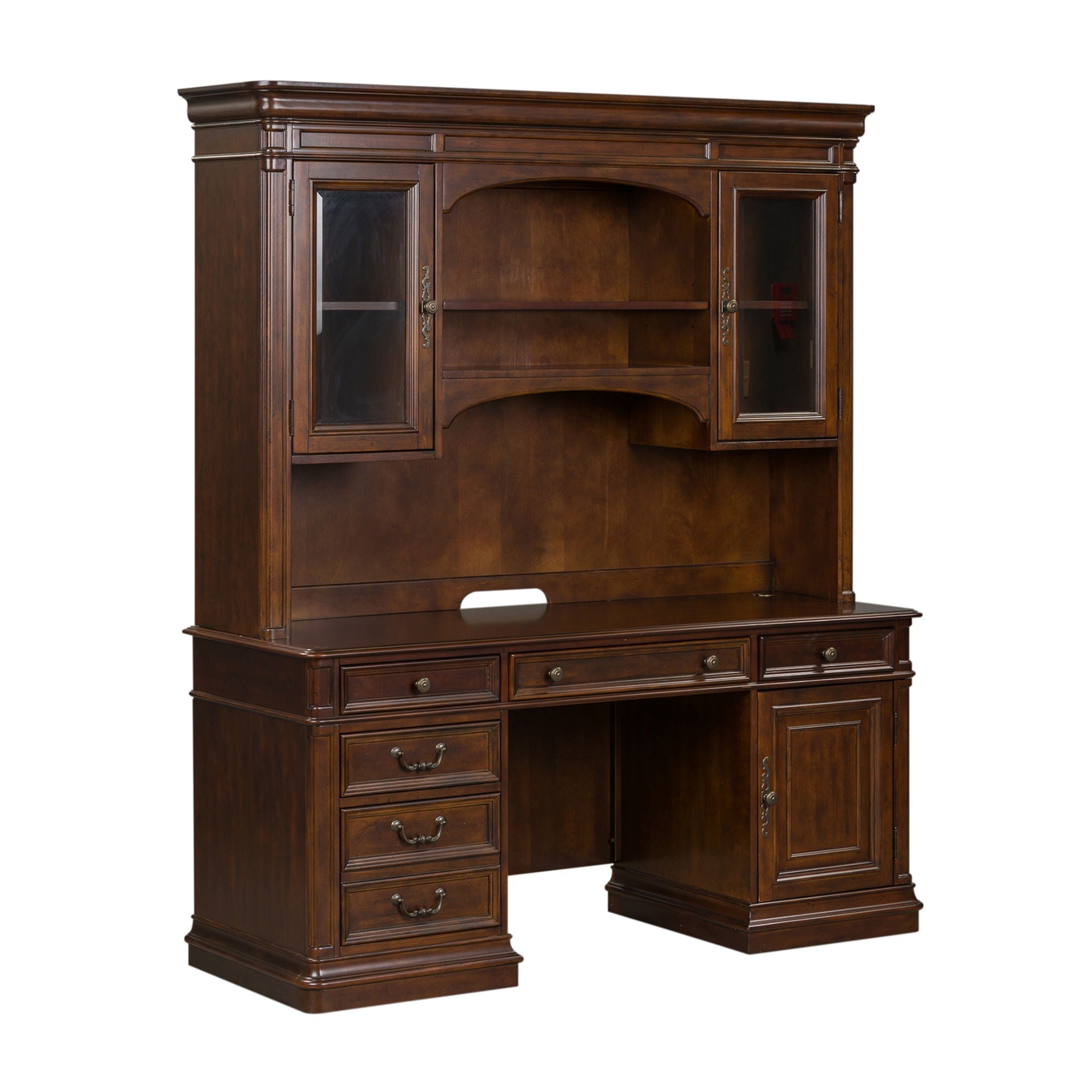 Liberty Furniture Brayton Manor - Jr Executive Credenza Set - Dark Brown | Meri Furniture