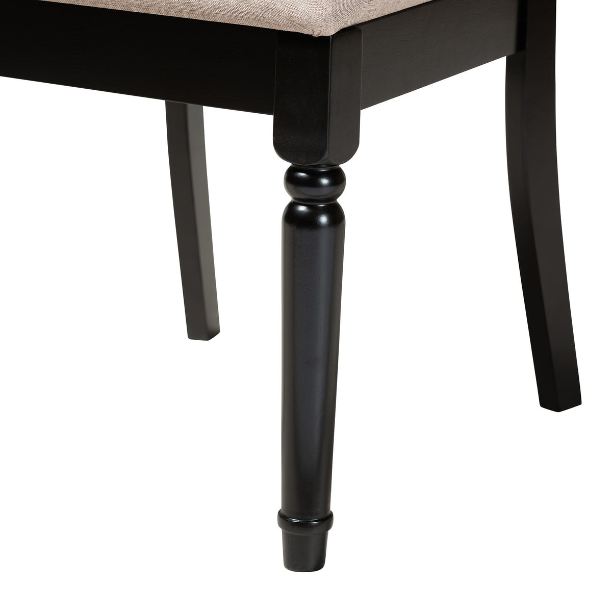 Jessie Modern Sand Fabric and Dark Brown Finished Wood 5-Piece Dining Set