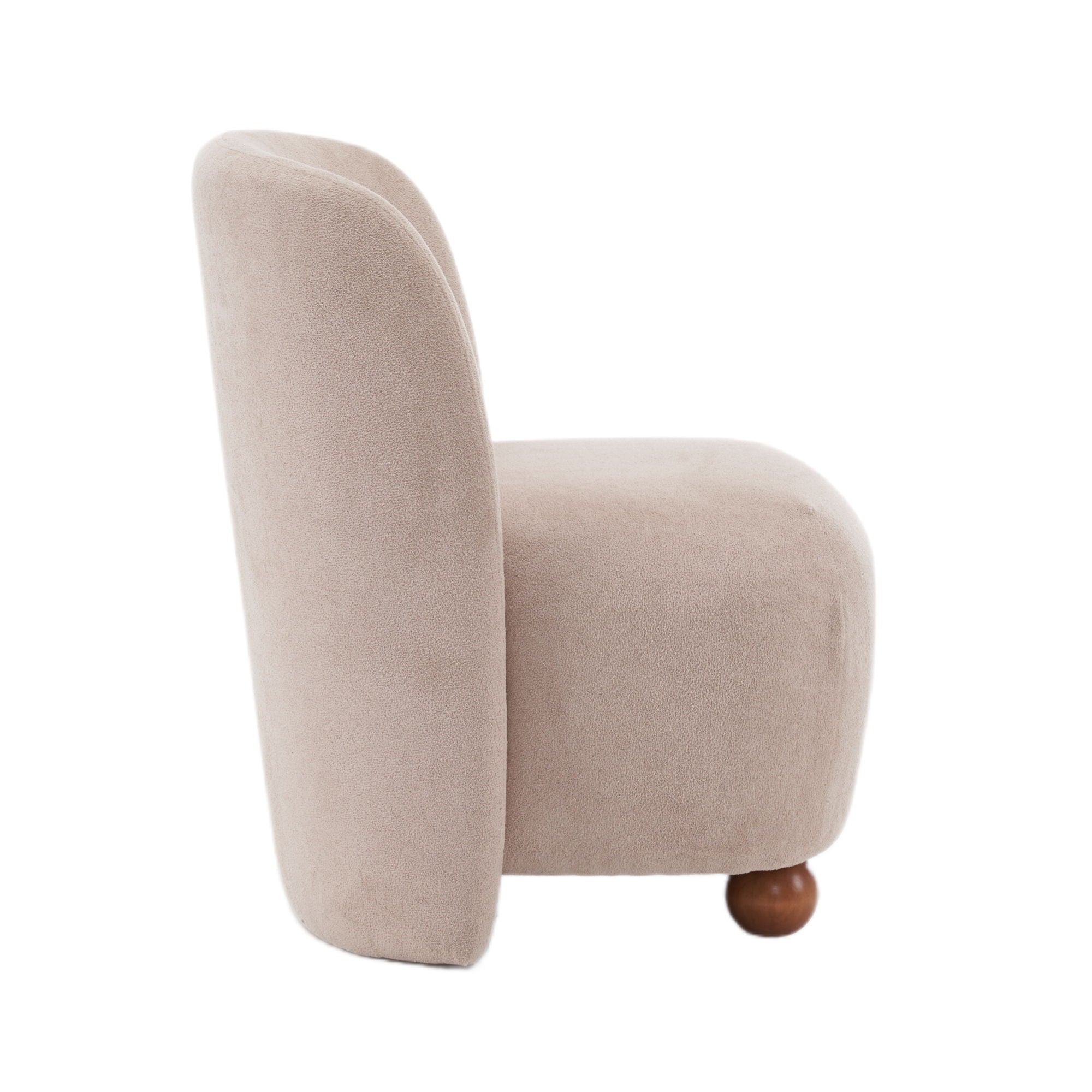 Modern Low Back Accent Upholstered Armless Living Room Chairs, Round Feet