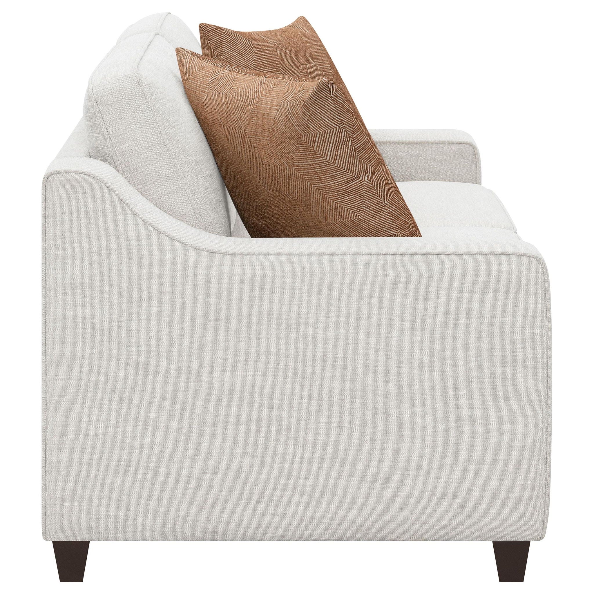 Christine 3-piece Upholstered Sloped Arm Sofa Set Beige