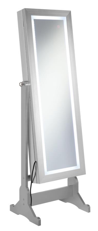 Coaster Fine Furniture Moore - Cheval Mirror With Jewelry Storage - Silver | Meri Furniture