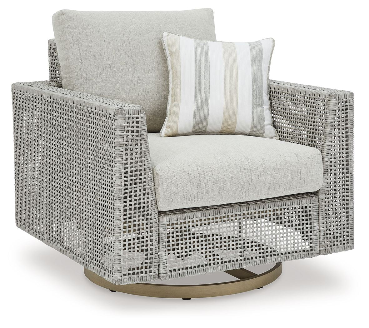 Signature Design by Ashley® Seton Creek - Gray - Swivel Lounge With Cushion | Meri Furniture