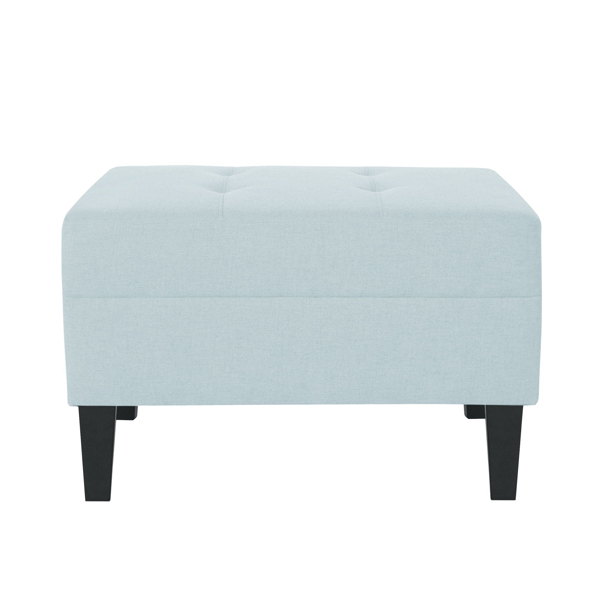 Classic Ottoman With Birch Wood Legs And Fabric Upholstery