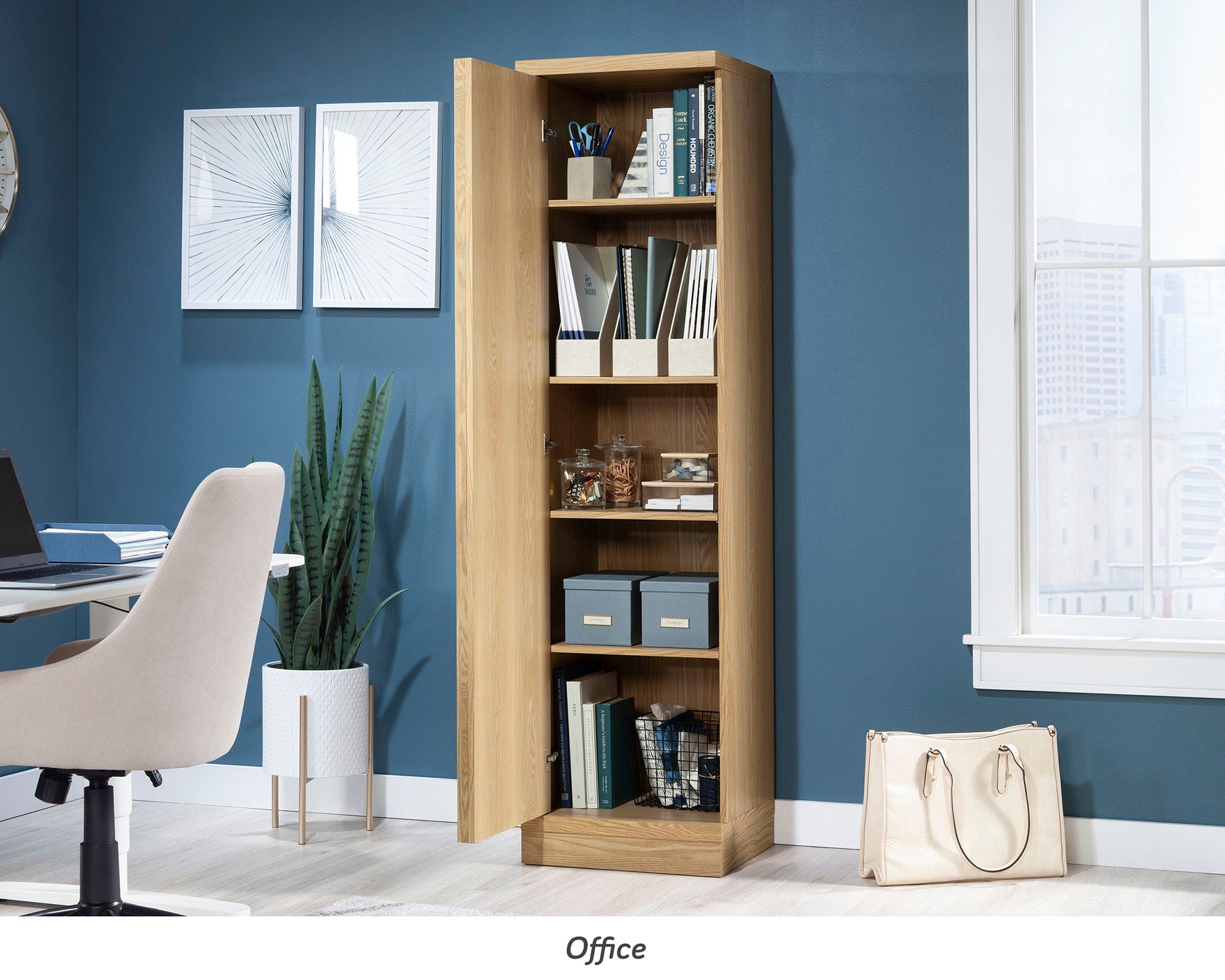 Single-Door Storage Cabinet in Harmony Ash
