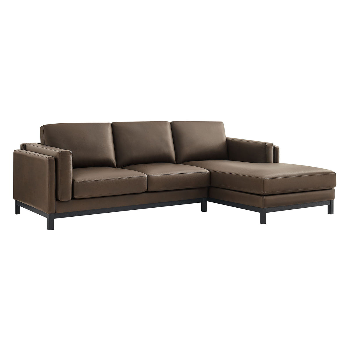 Roscoe Right-Facing Vegan Leather Sectional Sofa with Chaise by Modway