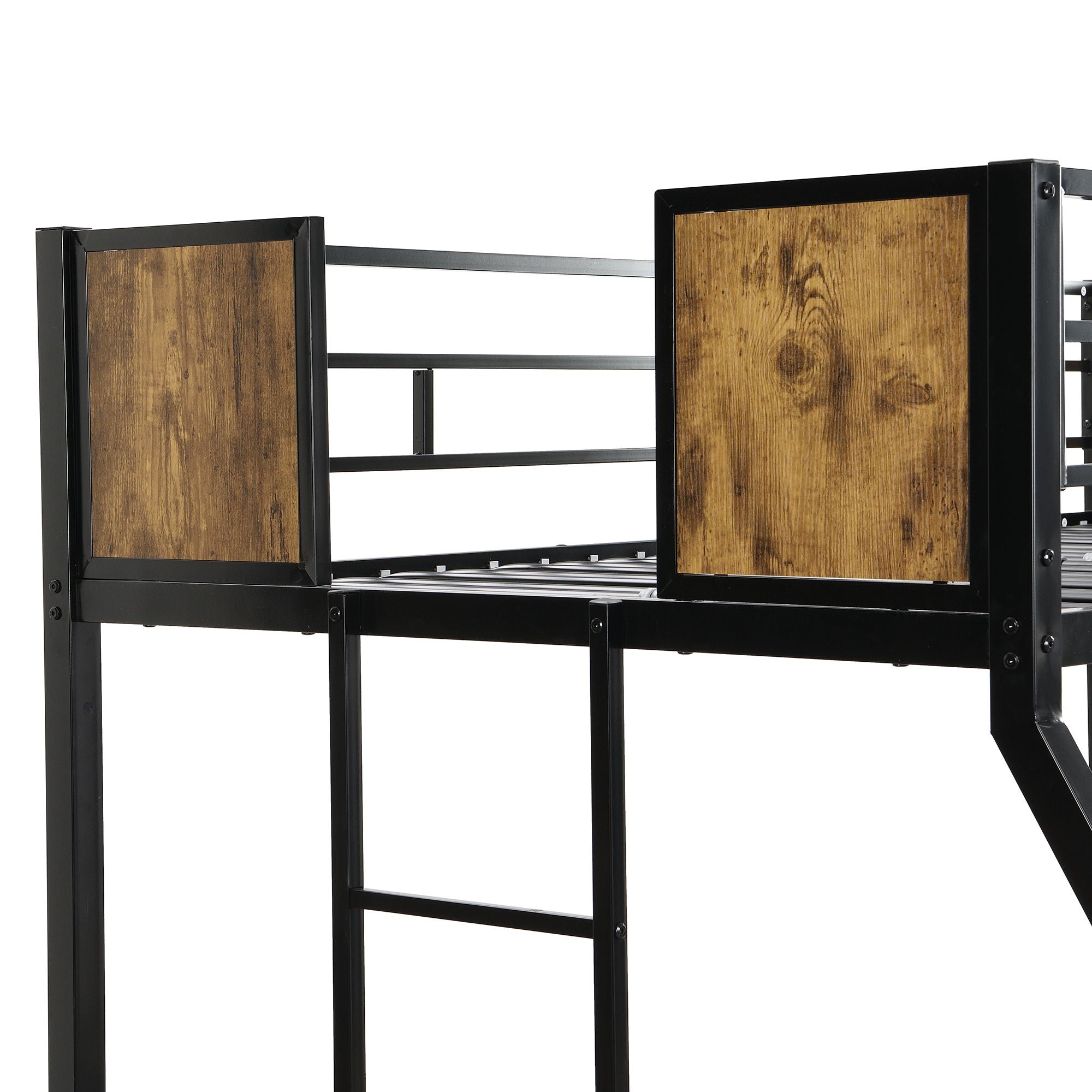 Modern Metal Bunk Bed With Dual Side Ladder And Metal Desig