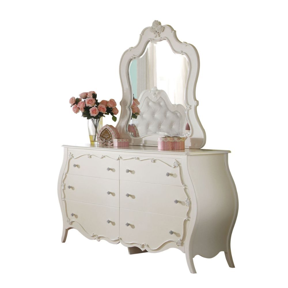 ACME Edalene - Mirror - Pearl White | Meri Furniture