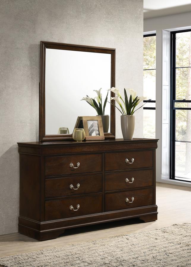 Coaster Fine Furniture Louis Philippe - 6-drawer Dresser With Mirror | Meri Furniture