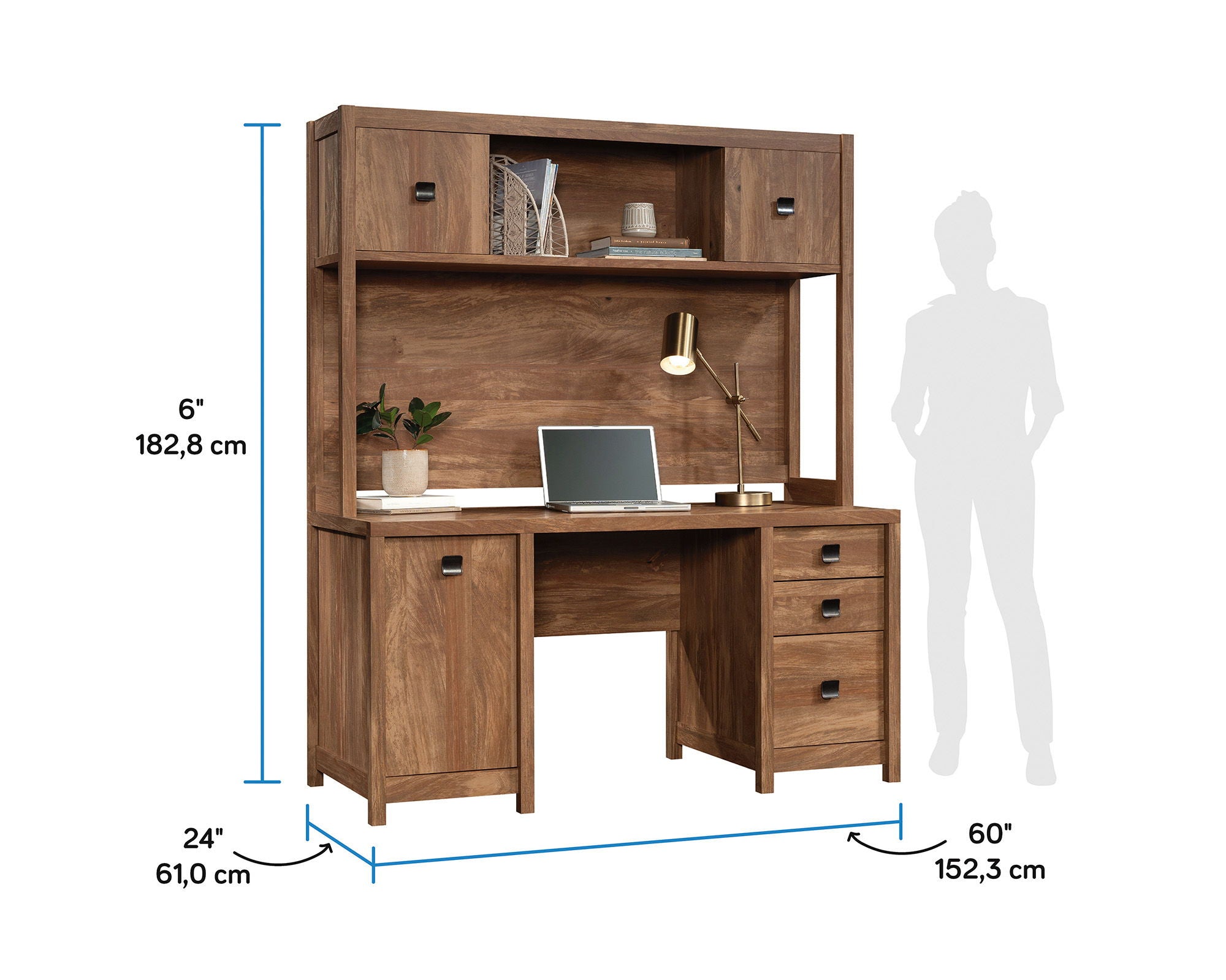 Computer Desk with Hutch Bundled Combo