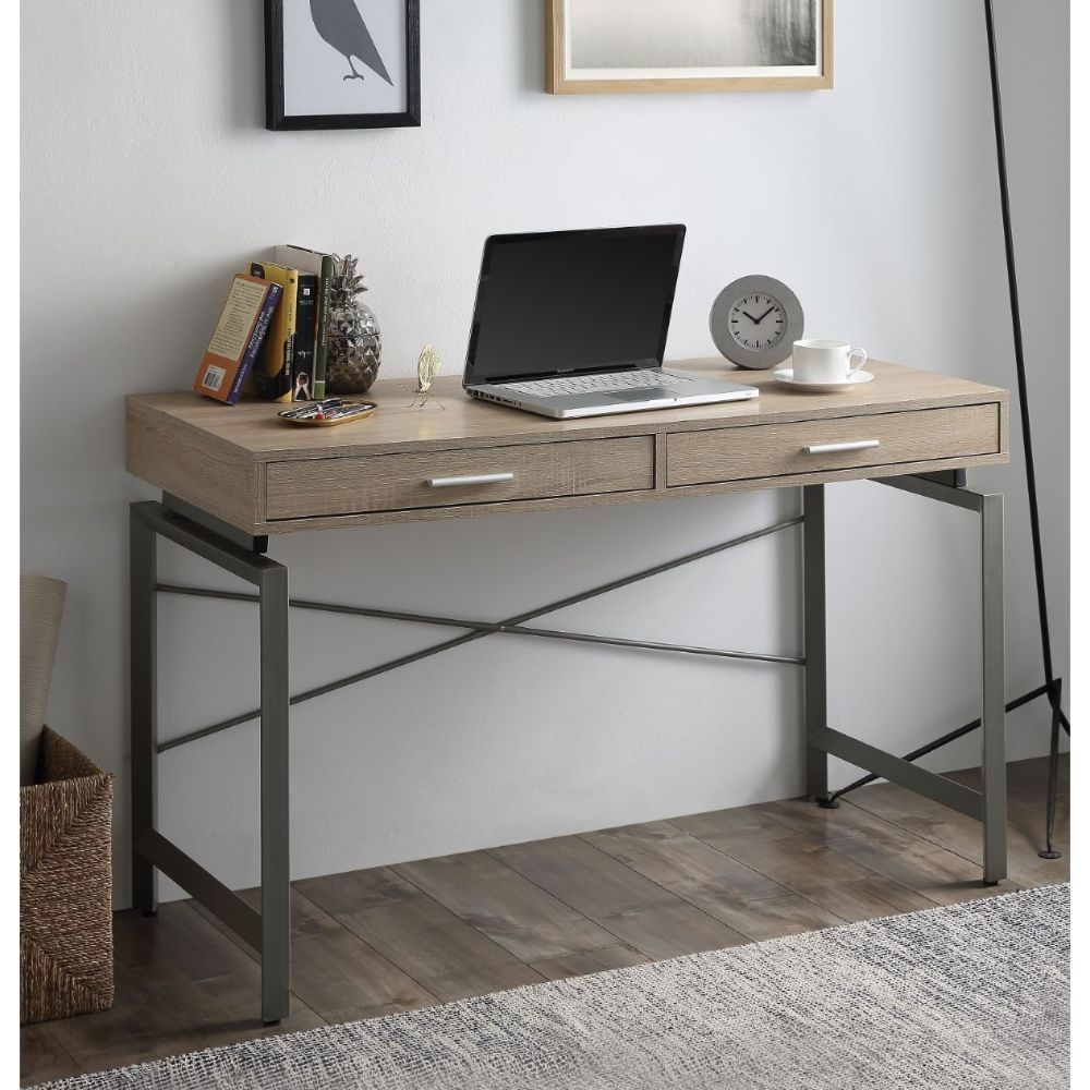 ACME Yaseen - Desk - Natural & Nickel | Meri Furniture