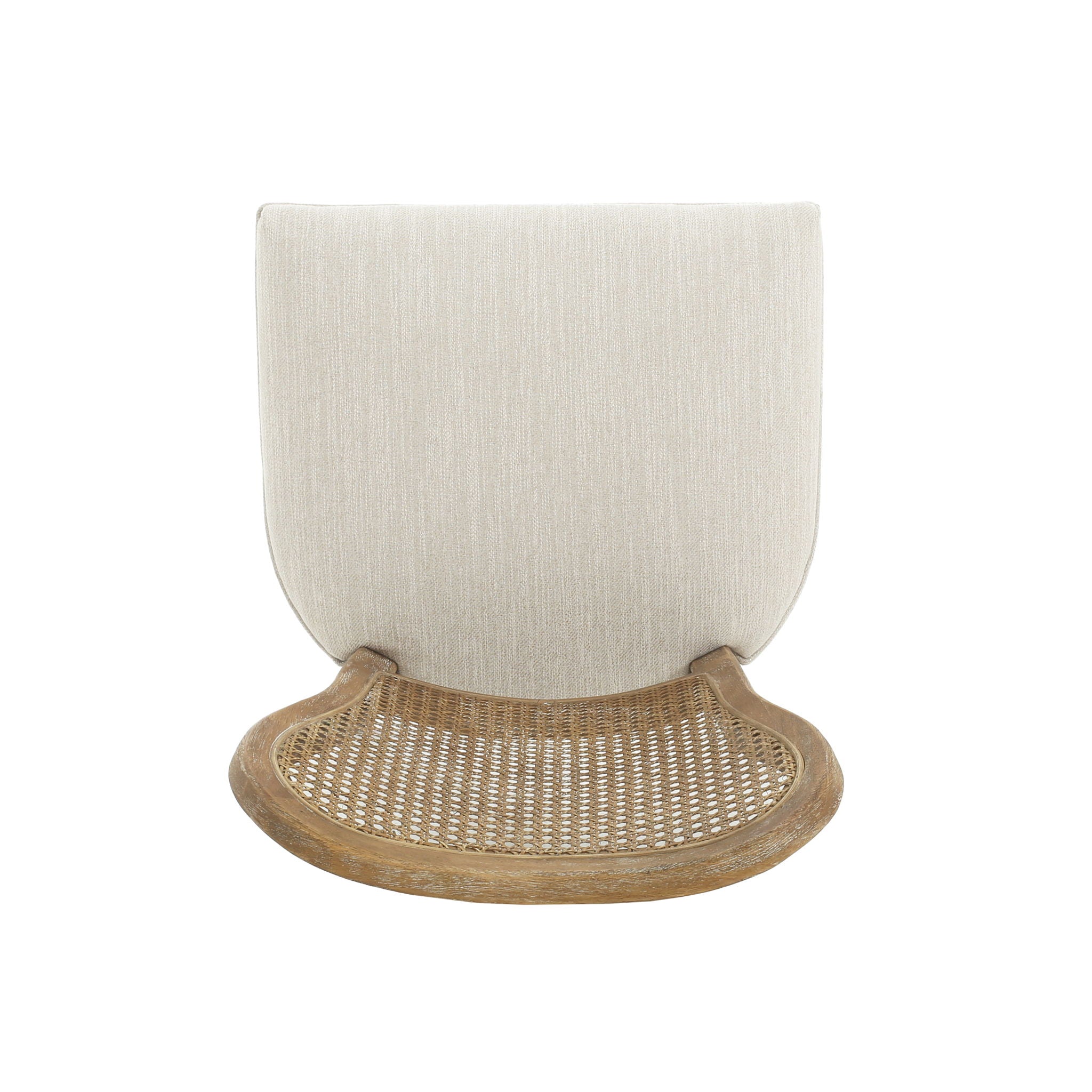 Classic Retro Dining Chair (Set of 2) With Rattan Backrest - Dark Brown / Beige