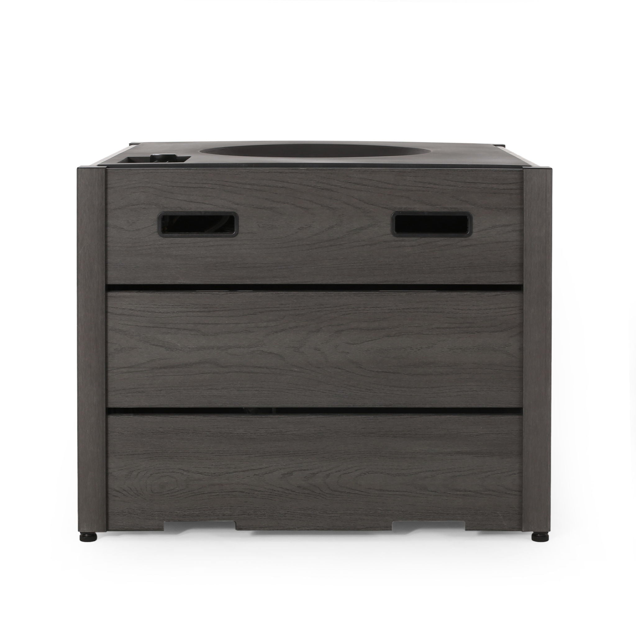 Rustic Style Outdoor Square Propane Fire Pit, 40,000 Btu