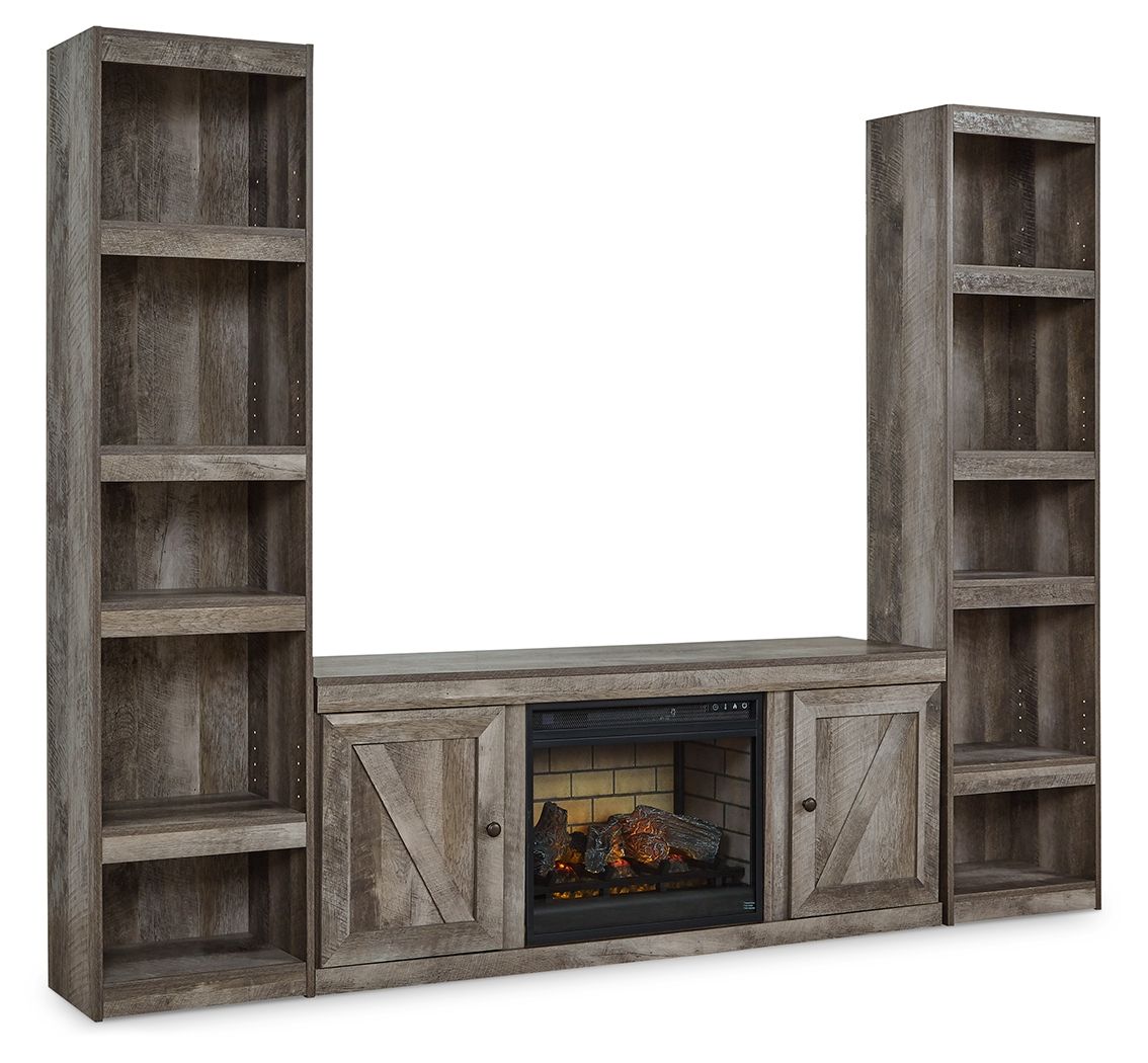 Signature Design by Ashley® Wynnlow - Gray - 3-Piece Entertainment Center With Electric Fireplace | Meri Furniture
