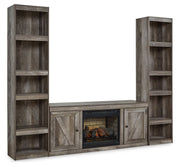 Signature Design by Ashley® Wynnlow - Gray - 3-Piece Entertainment Center With Electric Fireplace | Meri Furniture