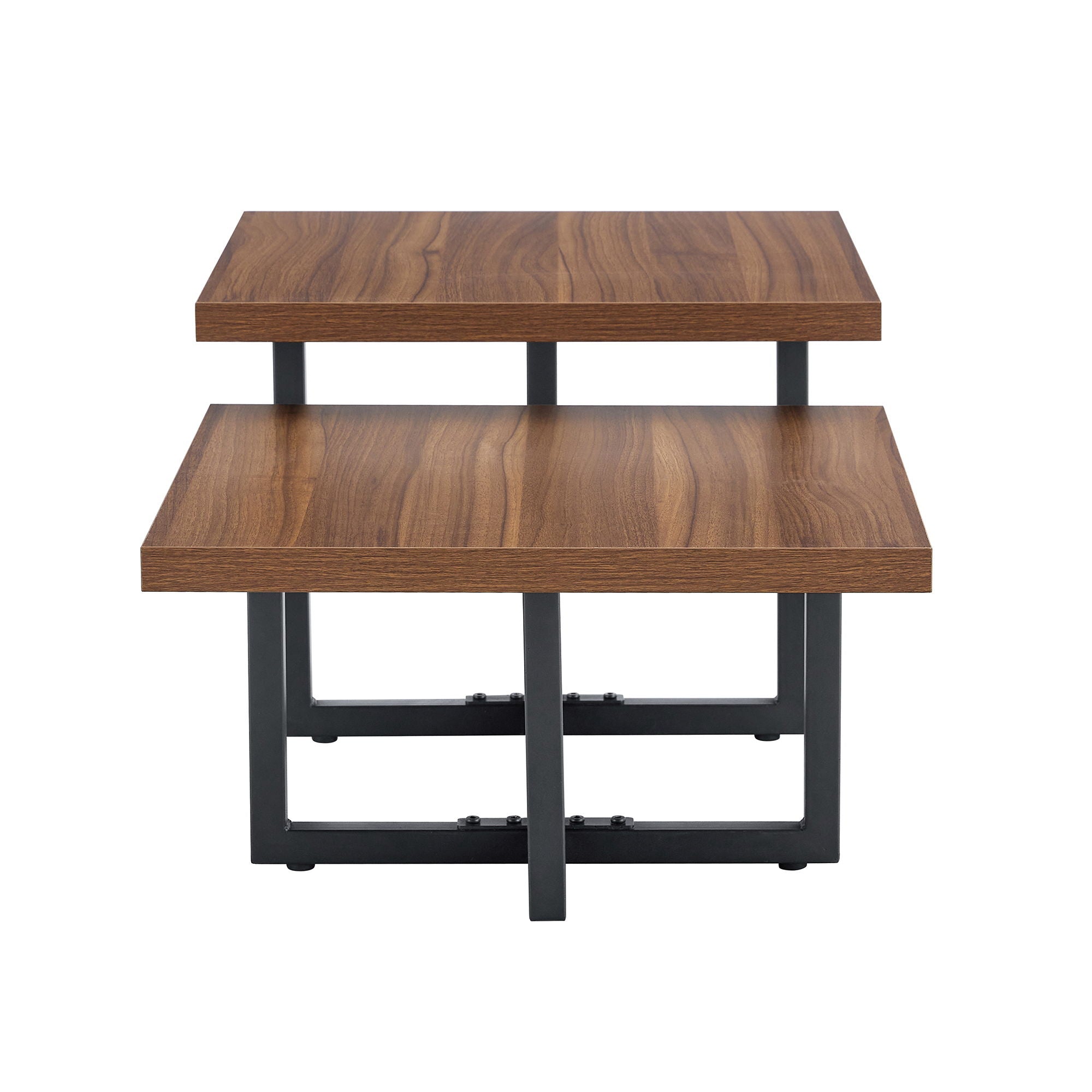 Perfectly Integrating Modern And Scandinavian Styles Double Deck Coffee Table - Walnut