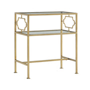 Grifton - Rectangular Glass Accent Table - Antique Gold
