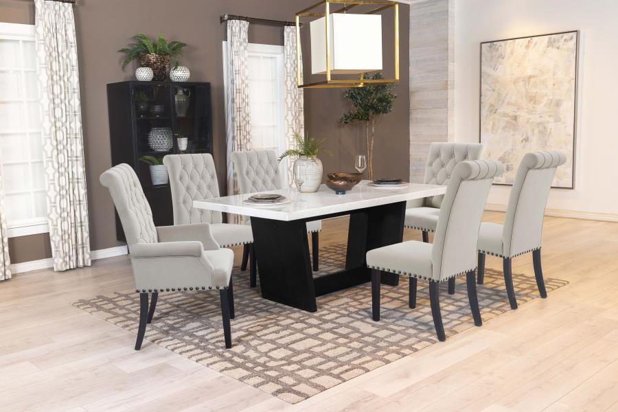Coaster Fine Furniture Sherry - Rectangular Marble Top Dining Table Set | Meri Furniture