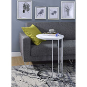 ACME Litten - Accent Table - Cream & Chrome | Meri Furniture