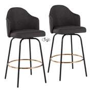 Ahoy - Contemporary Fixed Height Counter Stool Round Footrest (Set of 2)