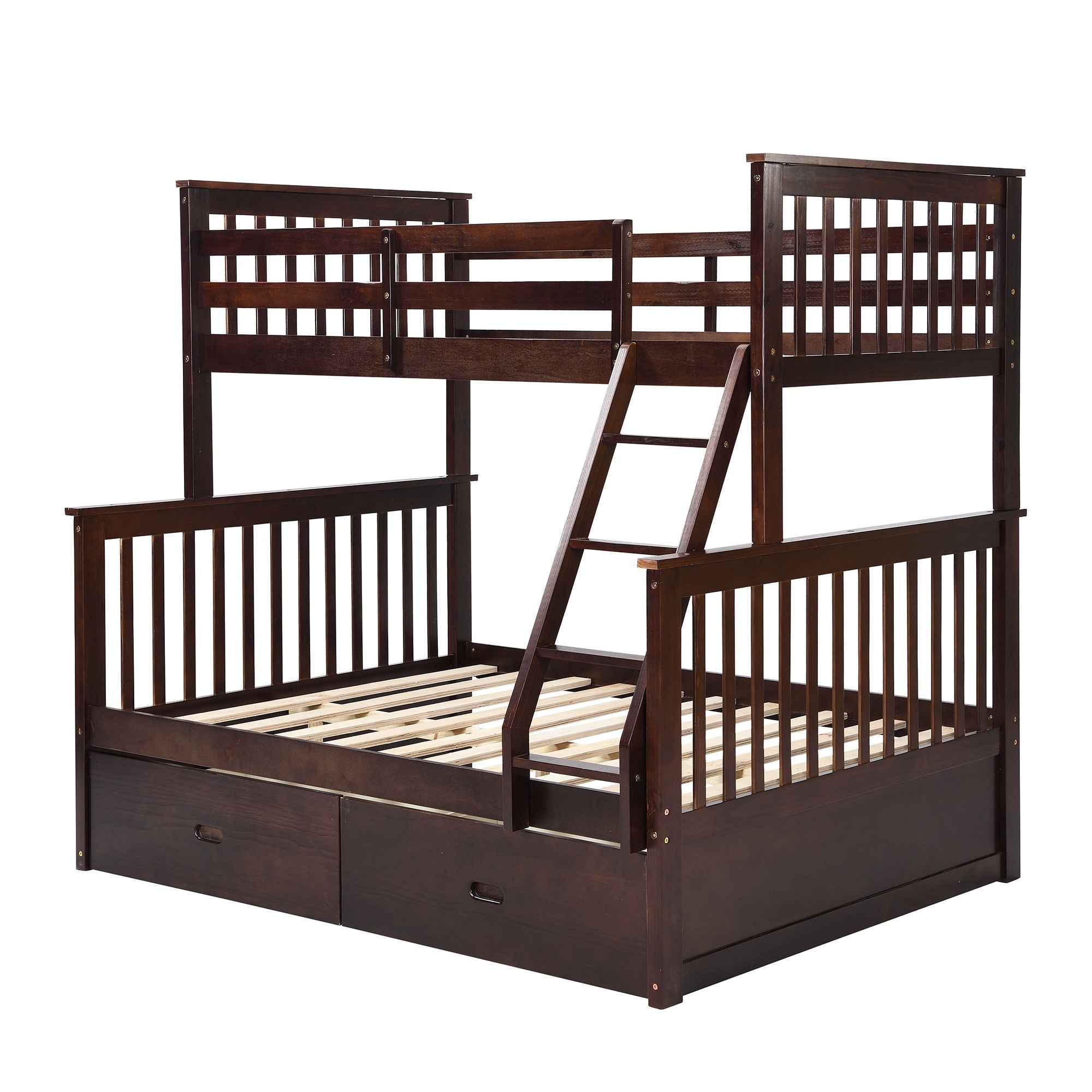 Bunk Bed With Ladder, And Safety Guard Rails