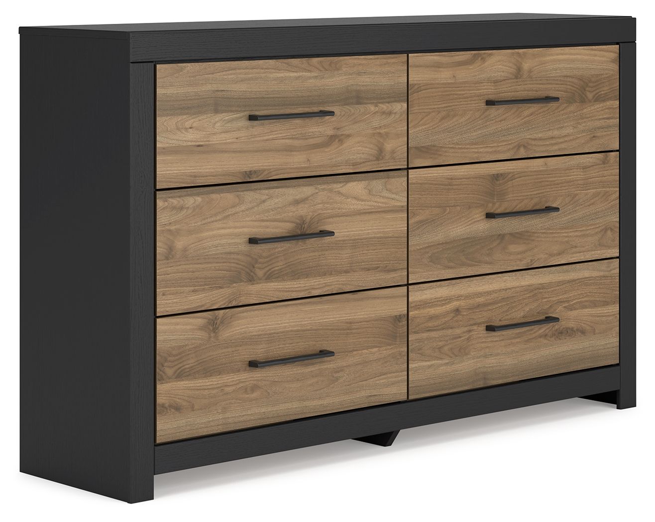 Signature Design by Ashley® Vertani - Black / Honey Brown - Six Drawer Dresser | Meri Furniture