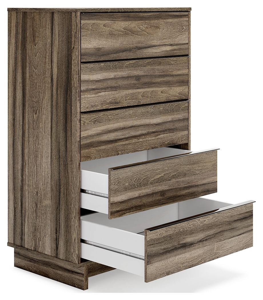 Signature Design by Ashley® Shallifer - Brown - Five Drawer Chest | Meri Furniture