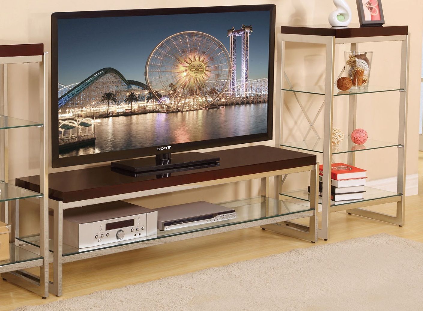 ACME Zahra - Optional Shelf - Clear Glass & Sliver | Meri Furniture