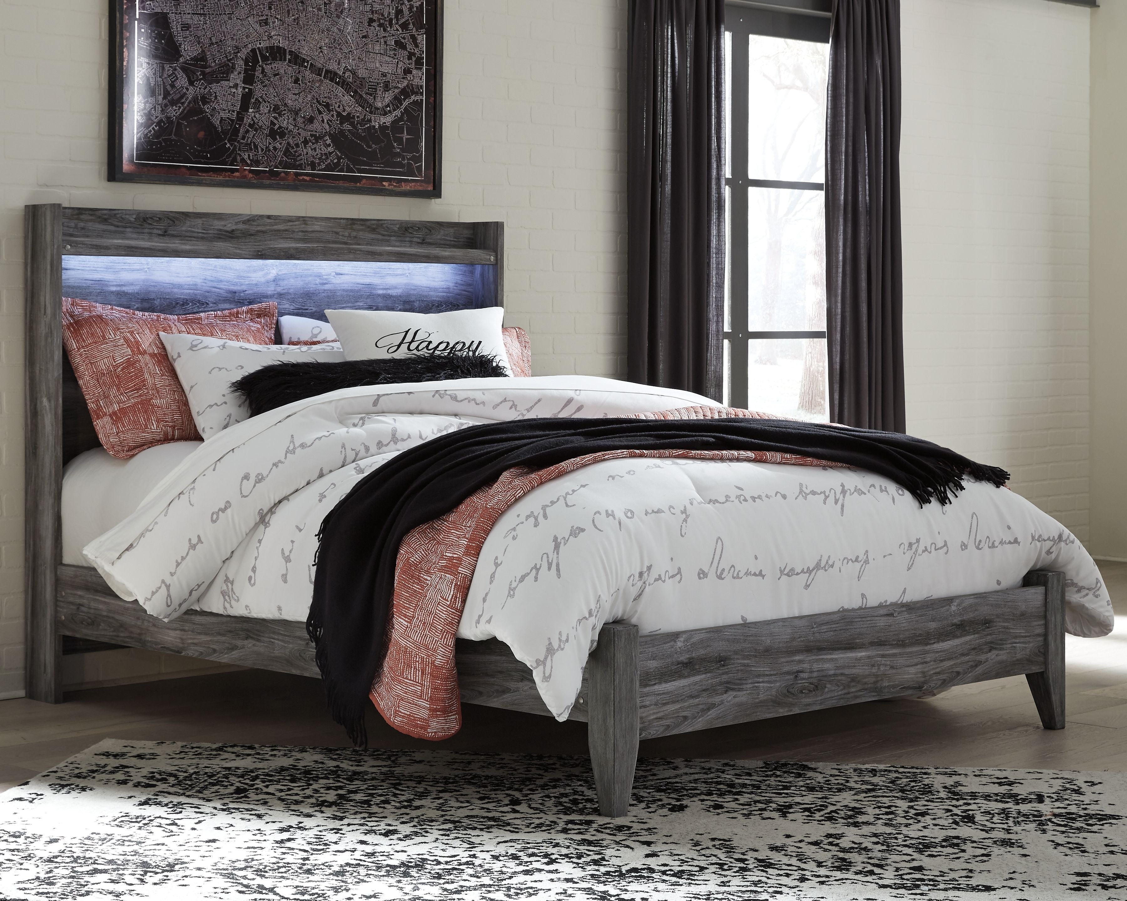 Signature Design by Ashley® Baystorm - LED Panel Bed | Meri Furniture