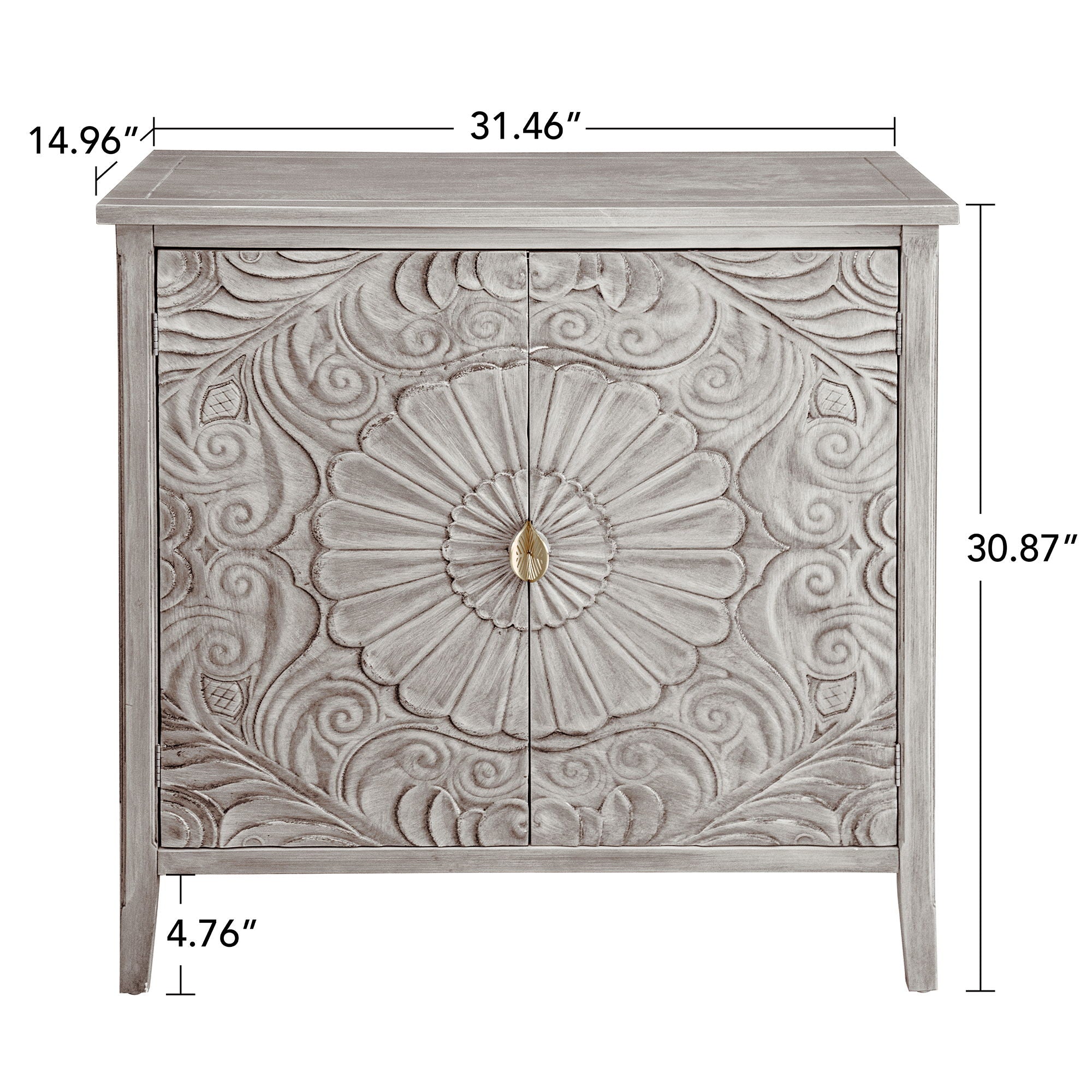 2 Door Cabinet, Suitable For Bedroom - Light Gray