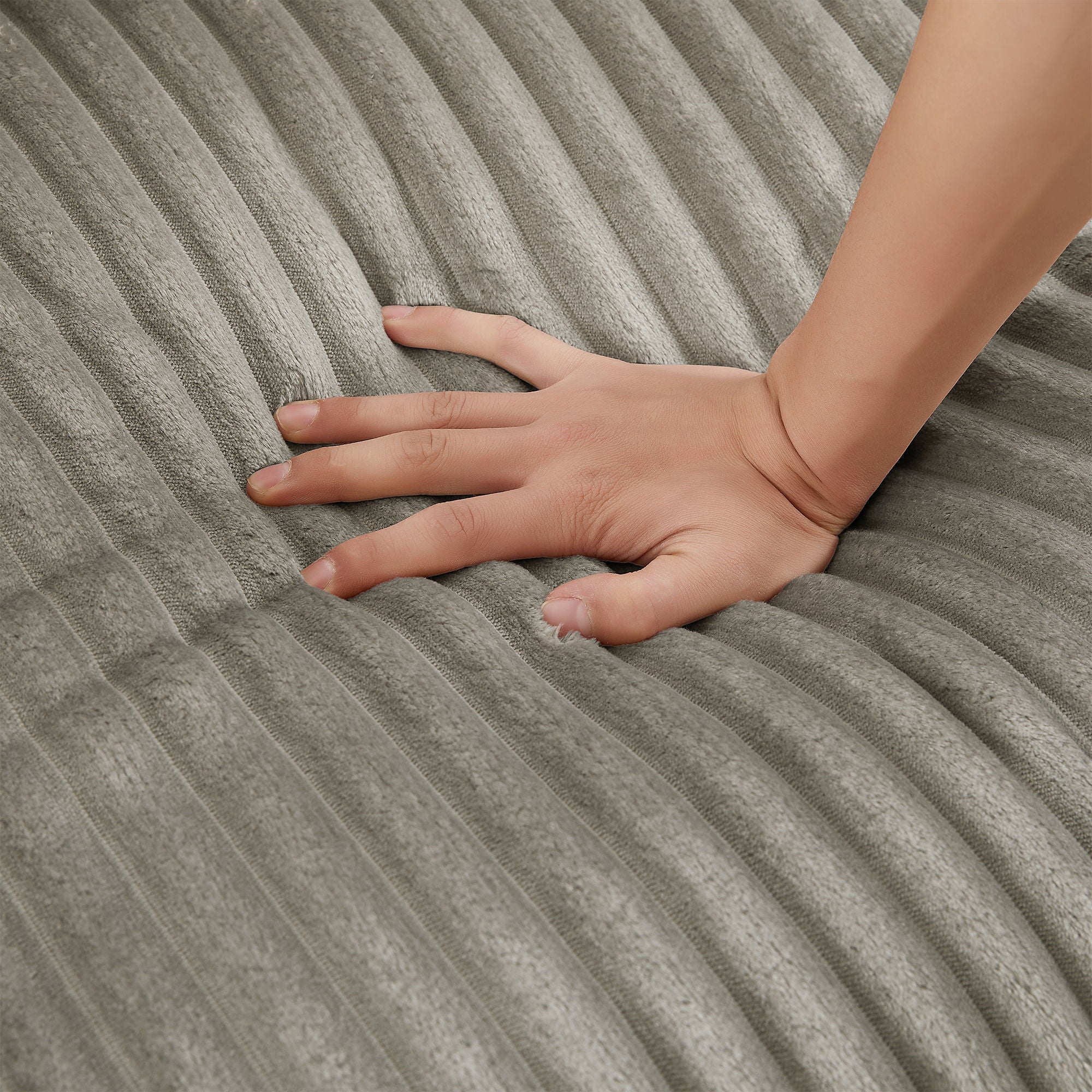 Modern 4 Seater Corduroy Sofa Couch With USB Ports And Hidden Storage