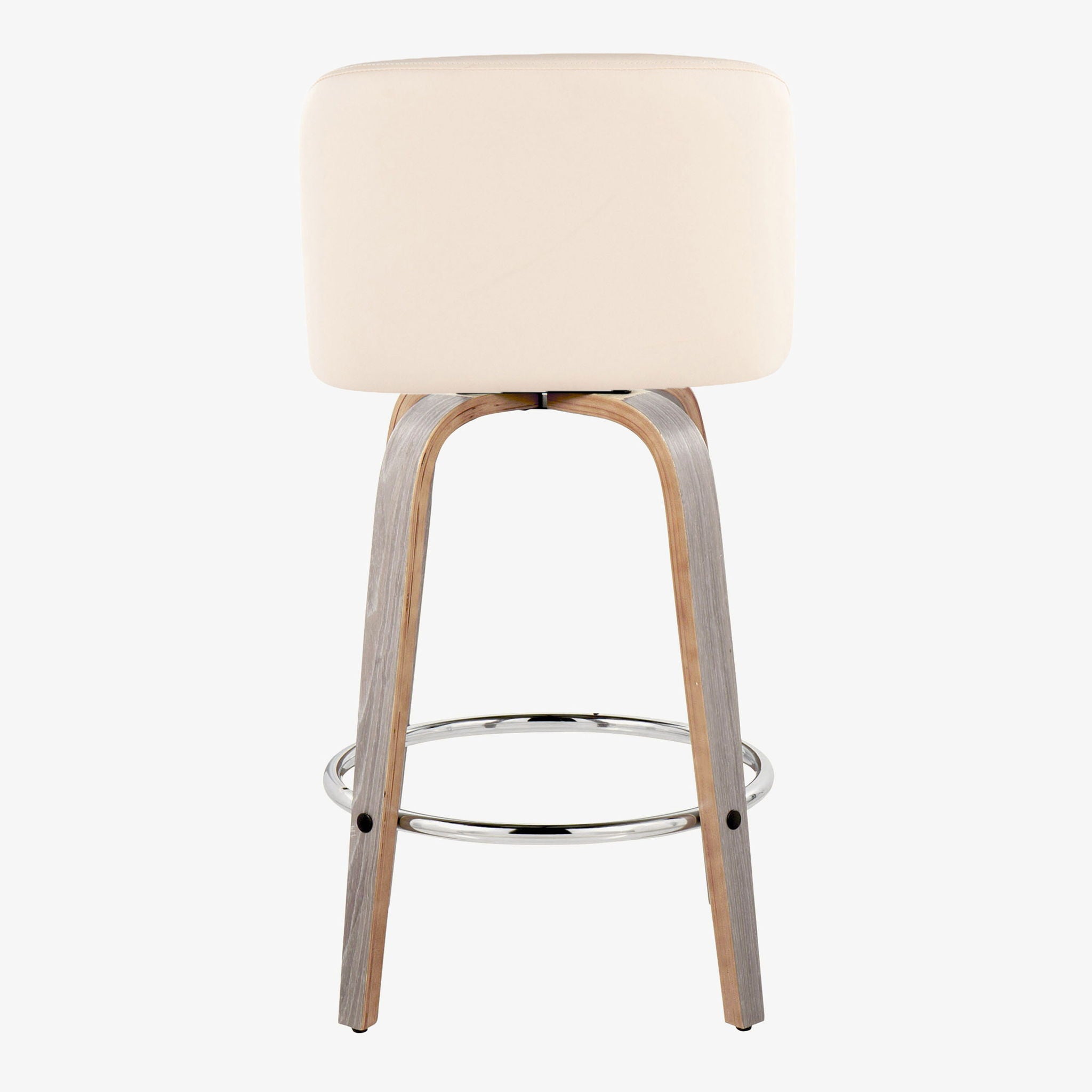 Toriano - Contemporary Fixed Height Counter Stool With Swivel & Round Footrest Modern Design (Set of 2)