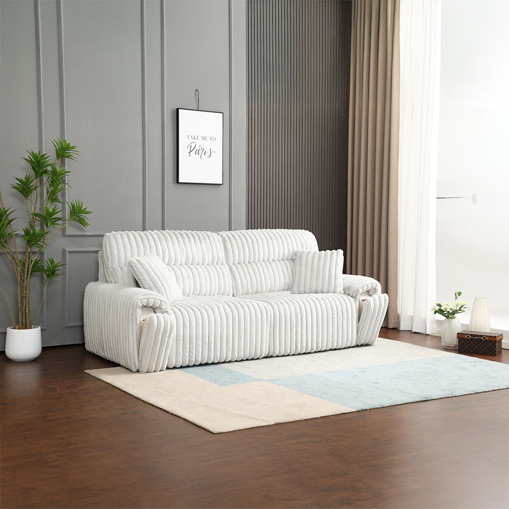 Jaya - Power Motion Sofa With Sleeper & USB Port - Mondo Gray Corduroy