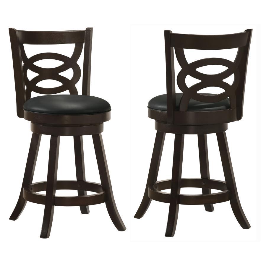 Coaster Fine Furniture Calecita - Wood Swivel Counter Stool (Set of 2) | Meri Furniture