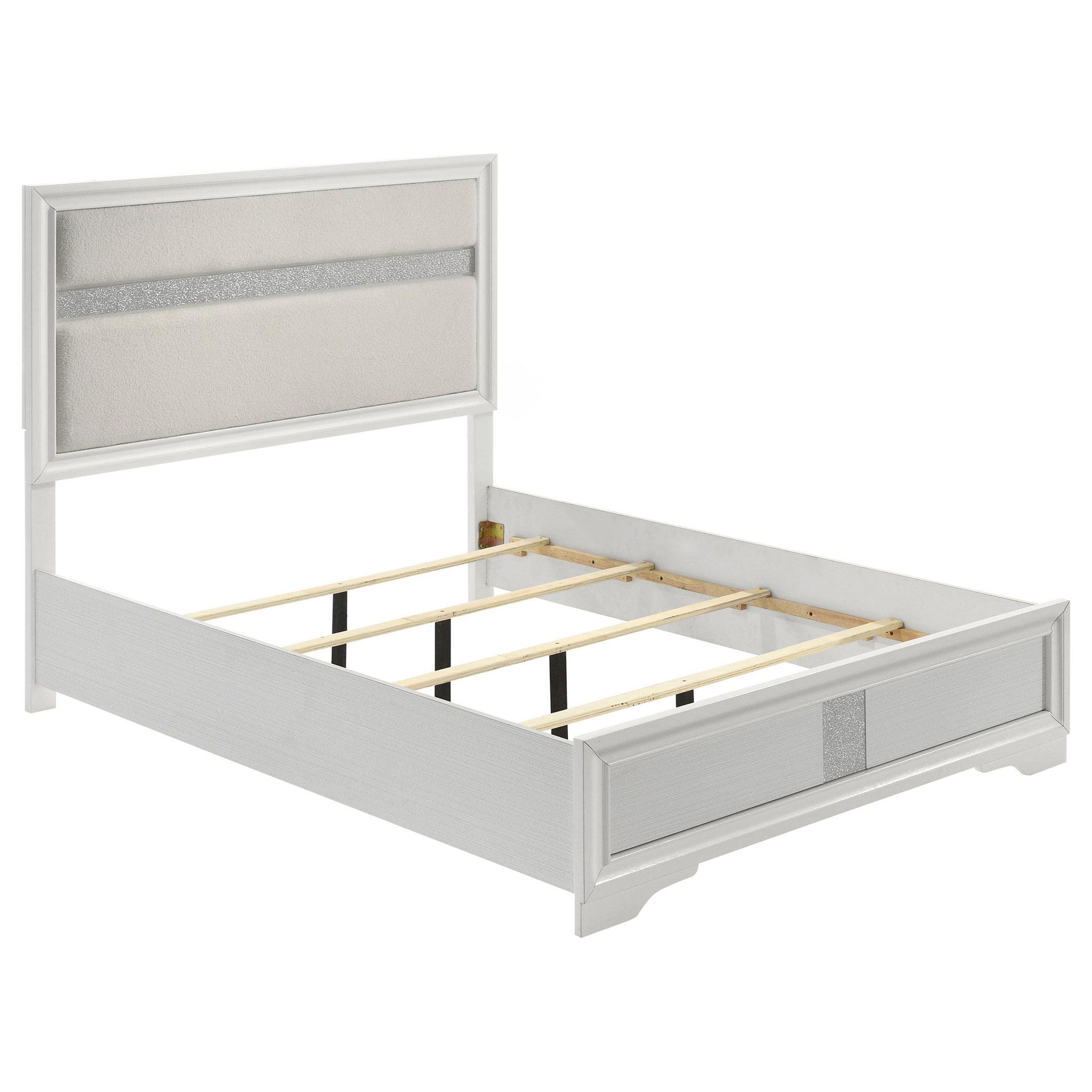 Miranda 54-inch Upholstered Queen Panel Bed White