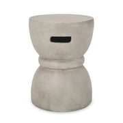 Outdoor Side Table With Hourglass Shape - Gray