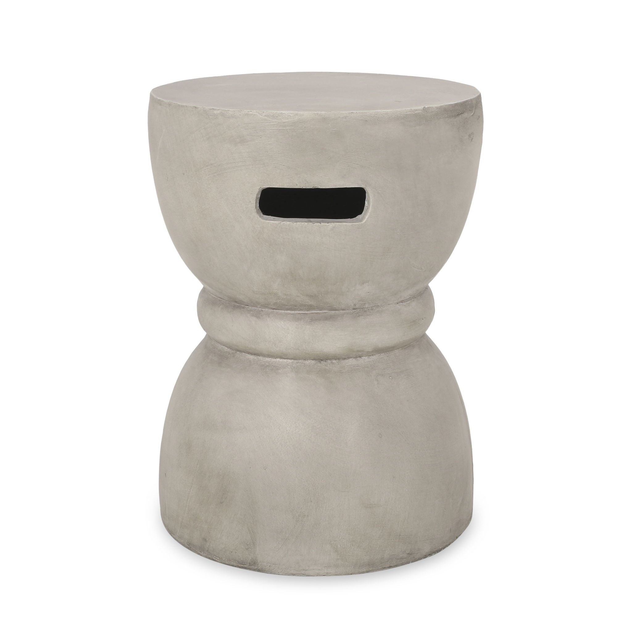 Outdoor Side Table With Hourglass Shape - Gray