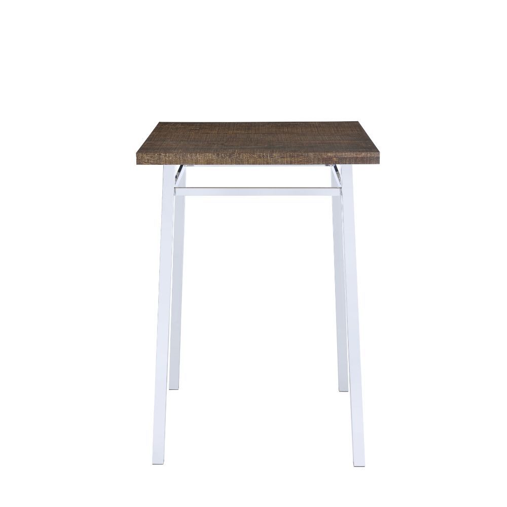 ACME Nadie - Bar Table - Oak & Chrome | Meri Furniture