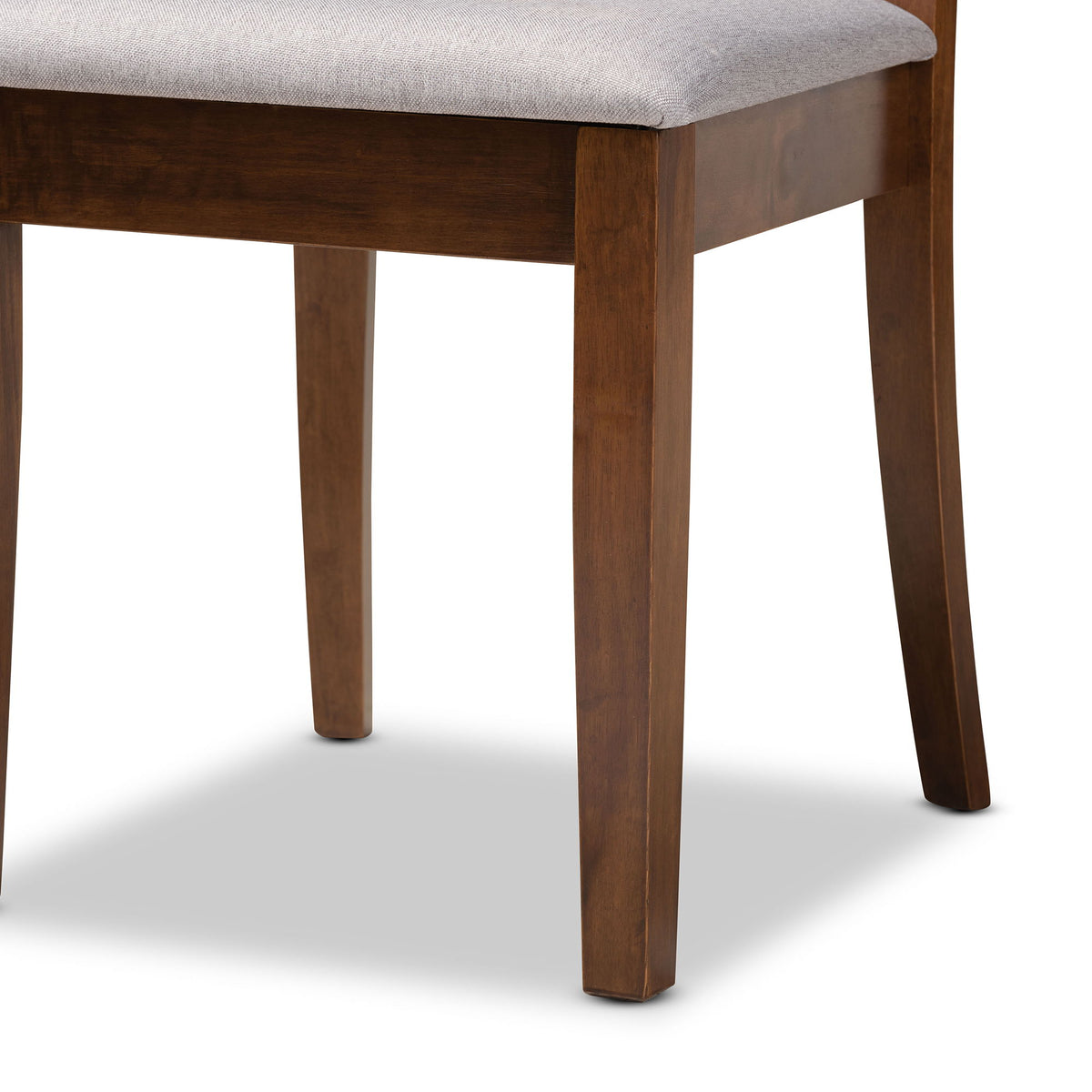 Lore Modern and Contemporary Grey Fabric Upholstered and Walnut Brown Finished Wood 7-Piece Dining Set