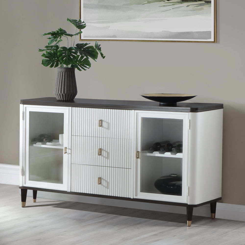 ACME Carena - Server - White & Brown Finish | Meri Furniture