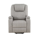 Seat Construction: Pocket Coil Tight Seat & Back Cushion Power Lift 2 Cup Holders Included Cushion Thickness: 6"