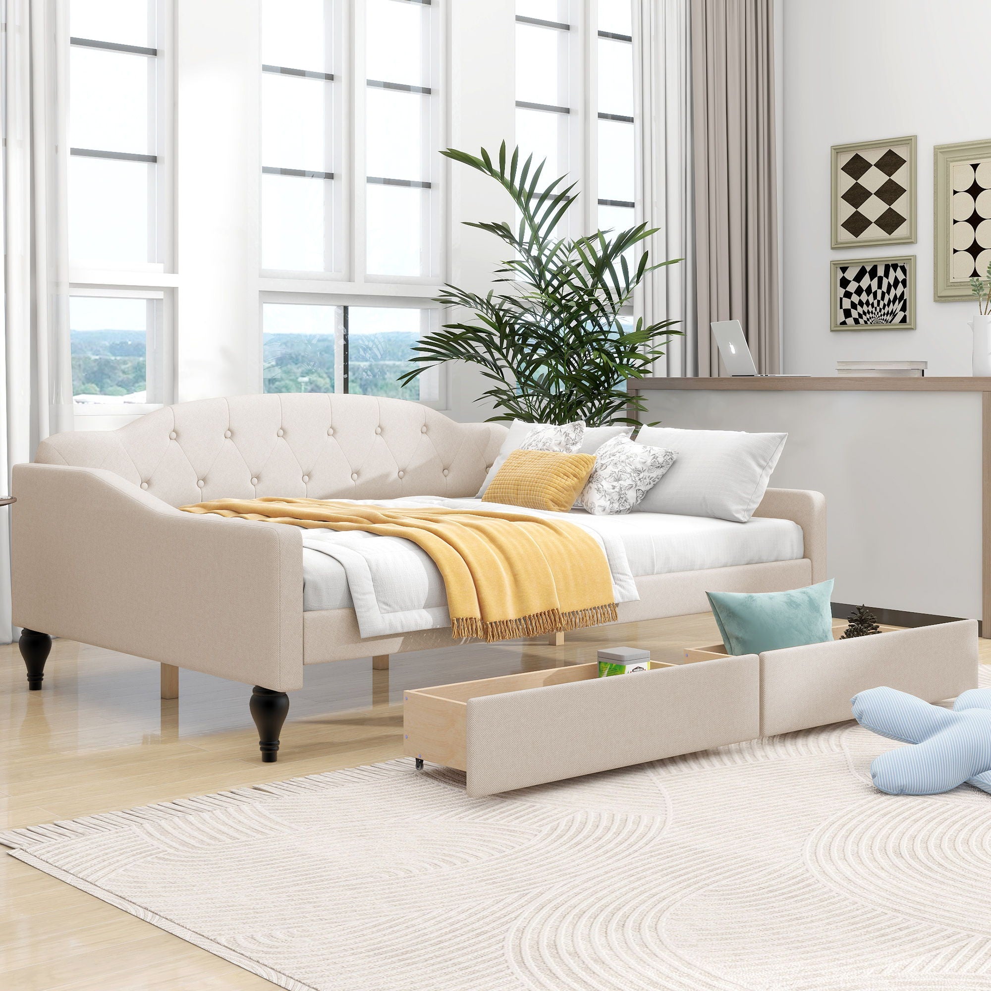 Upholstered Tufted Daybed