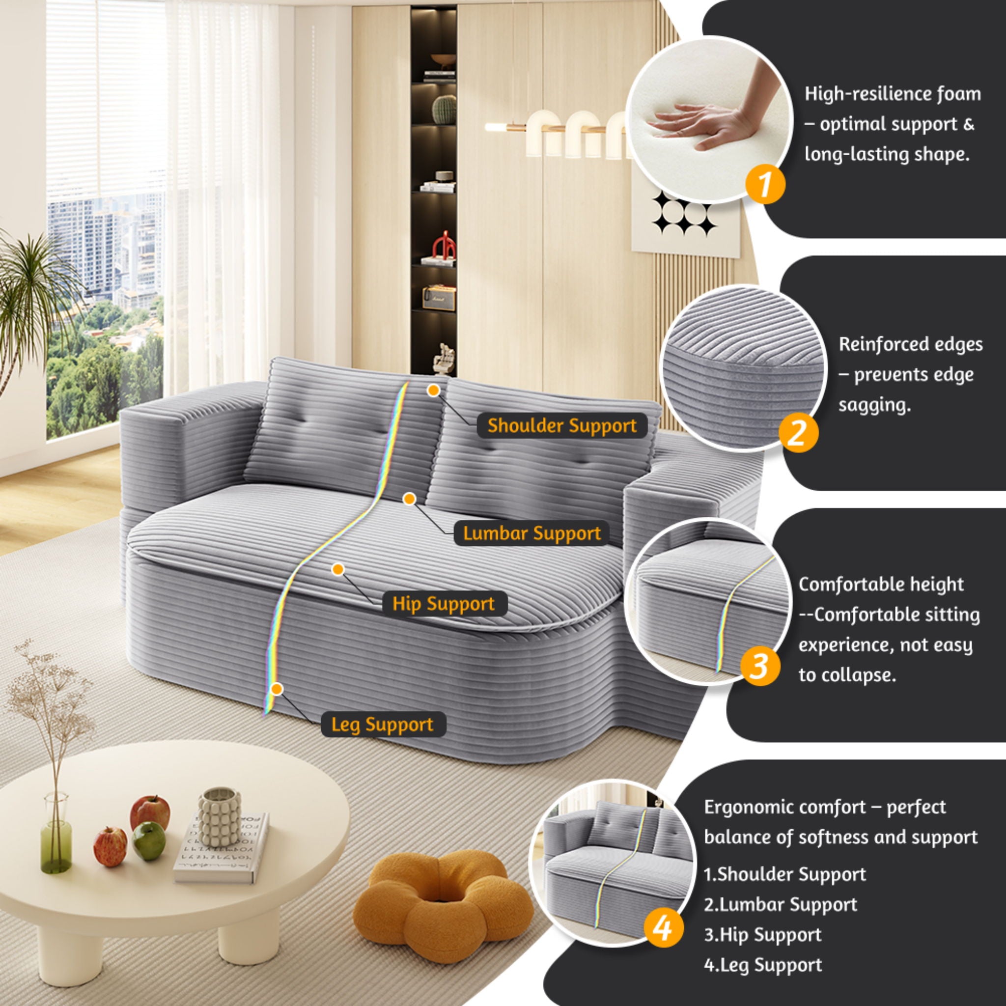 Convertible Floor Sofa Bed With Multi Functional Blanket