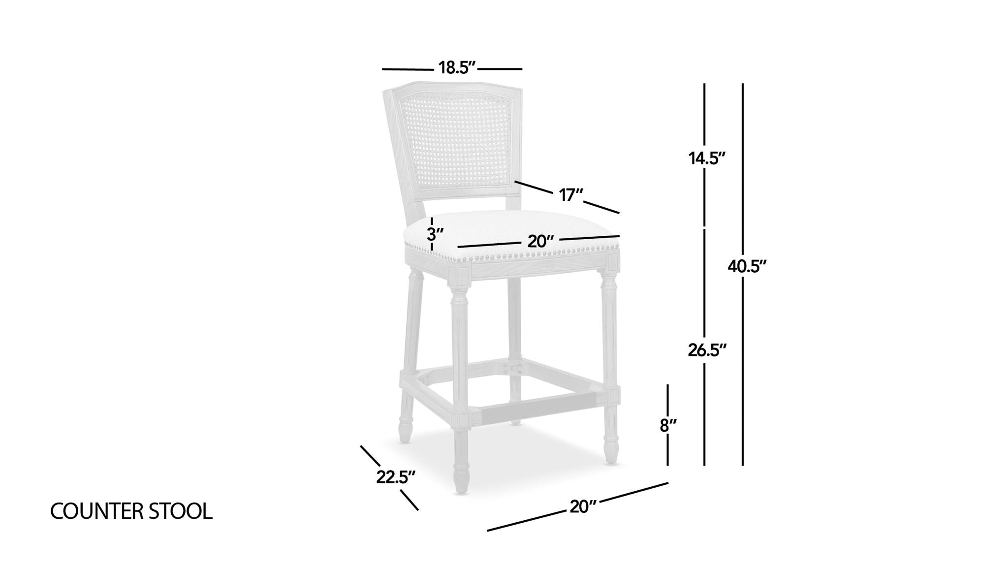 Triomphe - Rattan Wicker High Back Armless Counter Bar Stool