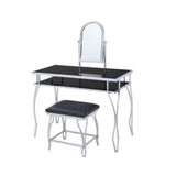 Carene - Vanity Desk - Black PU & Chrome