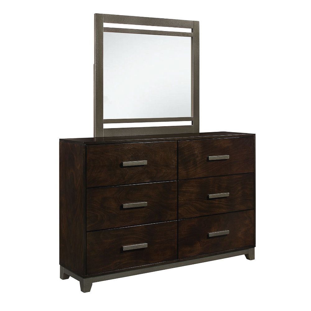 ACME Charleen - Mirror - Walnut | Meri Furniture