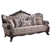 ACME Benbek - Sofa - Fabric & Antique Oak Finish | Meri Furniture