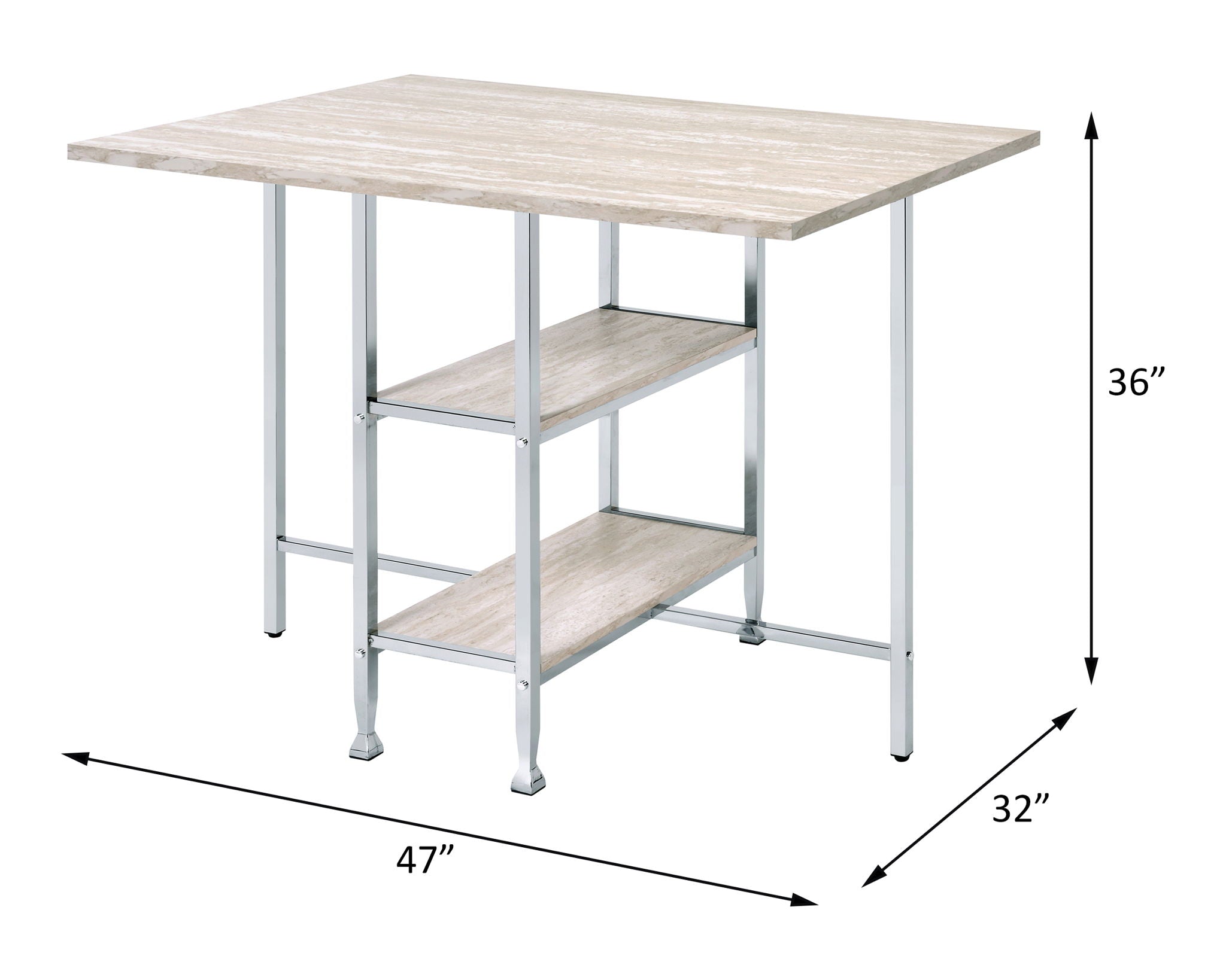 Raine - Counter Height Table - Antique White & Chrome