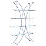 Larson - 4-Shelf Glass Bookshelf - Chrome