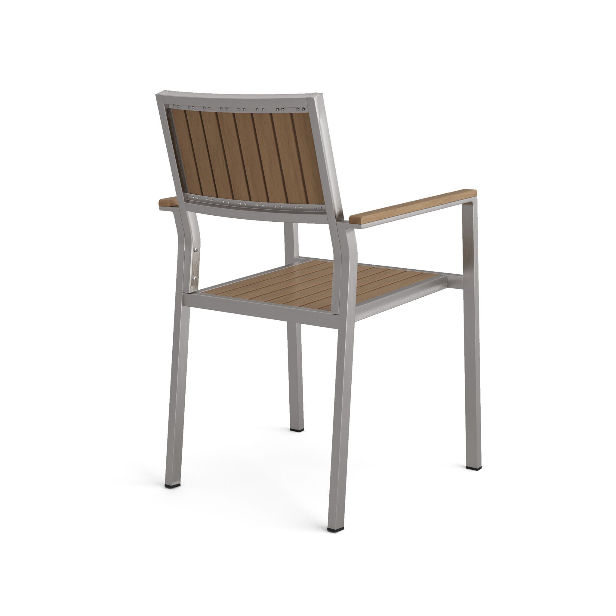 Stylish Modern Faux Wood & Aluminum Outdoor Dining Chairs, (Set of 2) - Natural