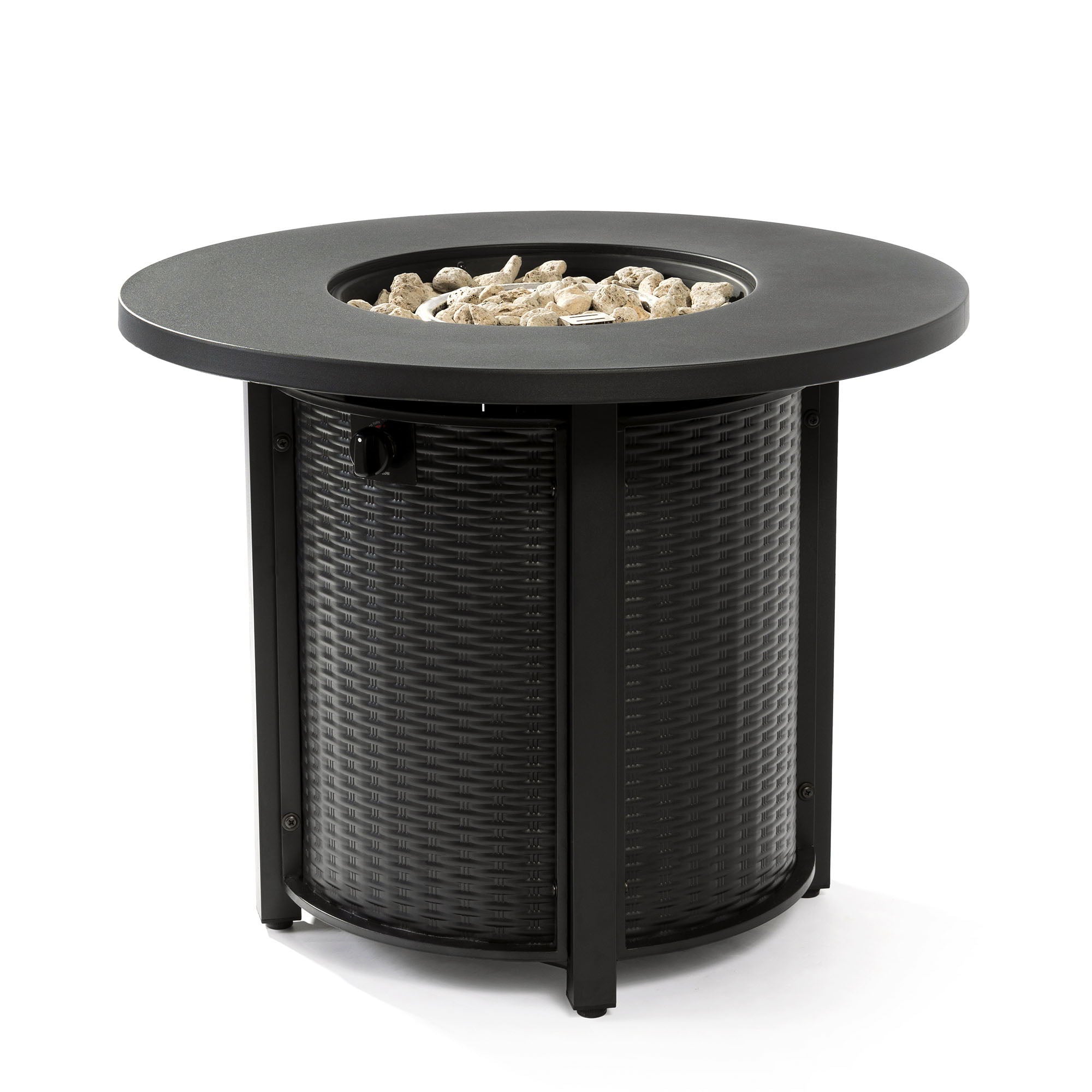 Propane Gas Fire Pit Table, 50000 Btu Round Steel Fire Pit